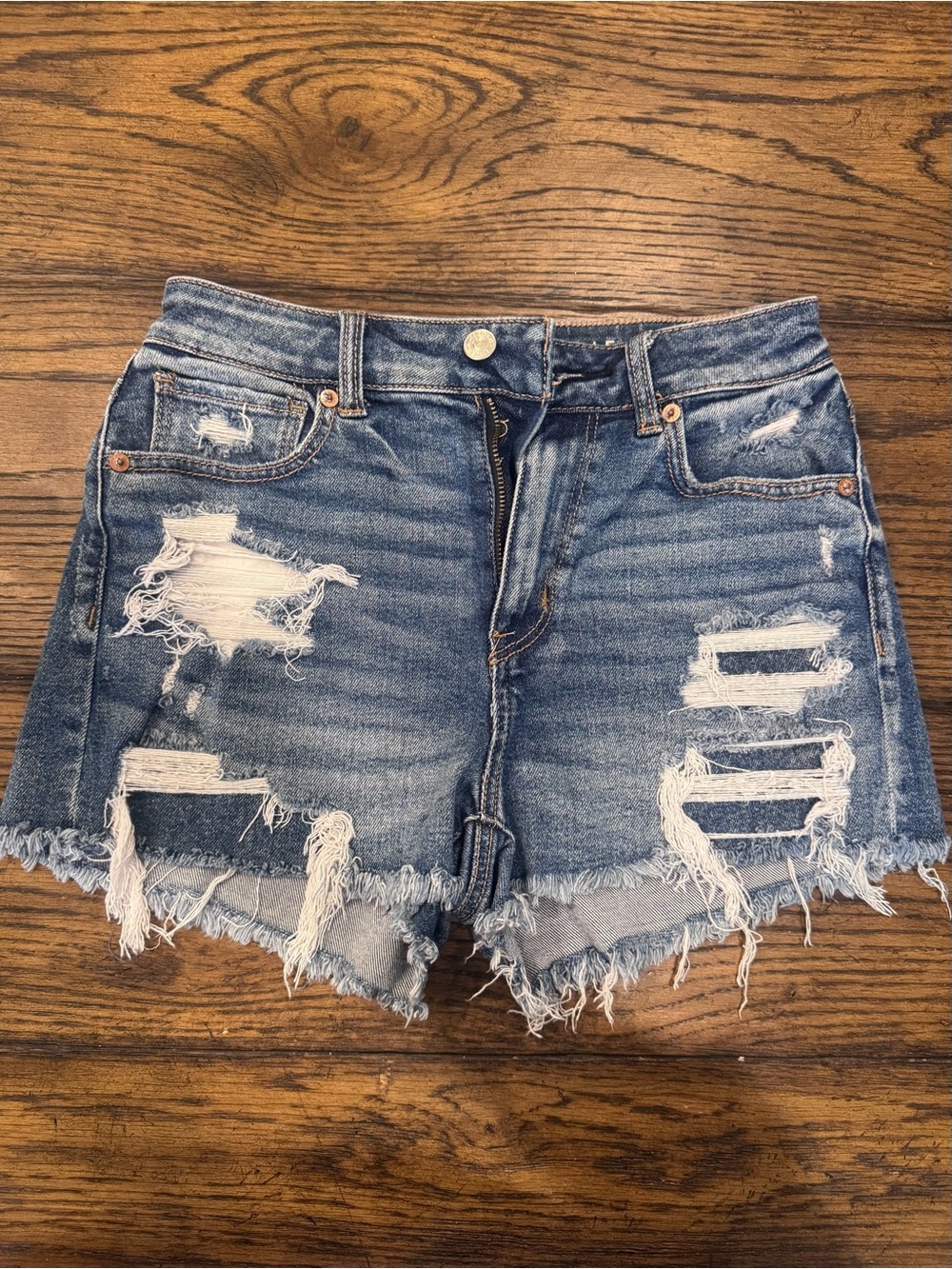 American Eagle Distressed Blue Denim Women's Shorts size 2